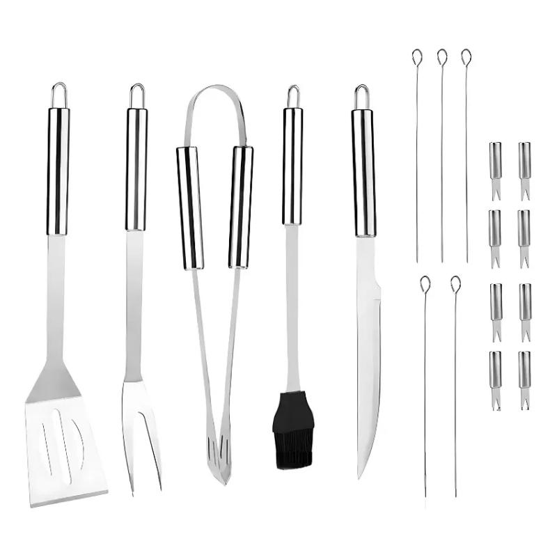 Parrilla A Carbón Portátil + un Kit de 18 Utensilitos Parrilleros de REGALO