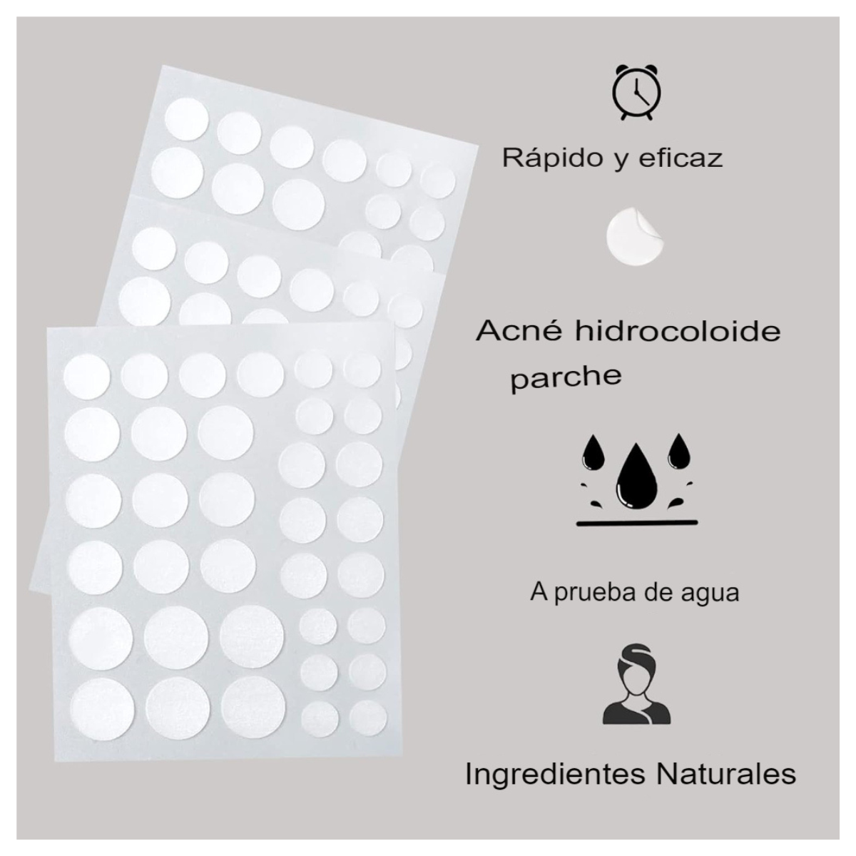 Parches Viral Para Acné con Hidrocoloide 120 unidades